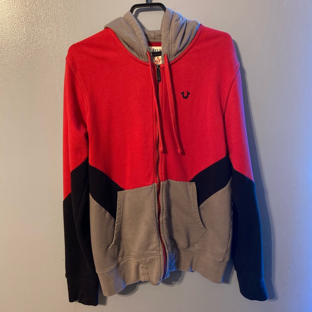 True Religion Zip Up Logo Hoodie